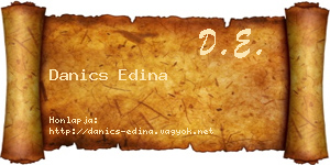 Danics Edina névjegykártya